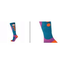 Chaussettes ski chaudes hautes en laine Comp&eacute;tition 40/42 rose Prune