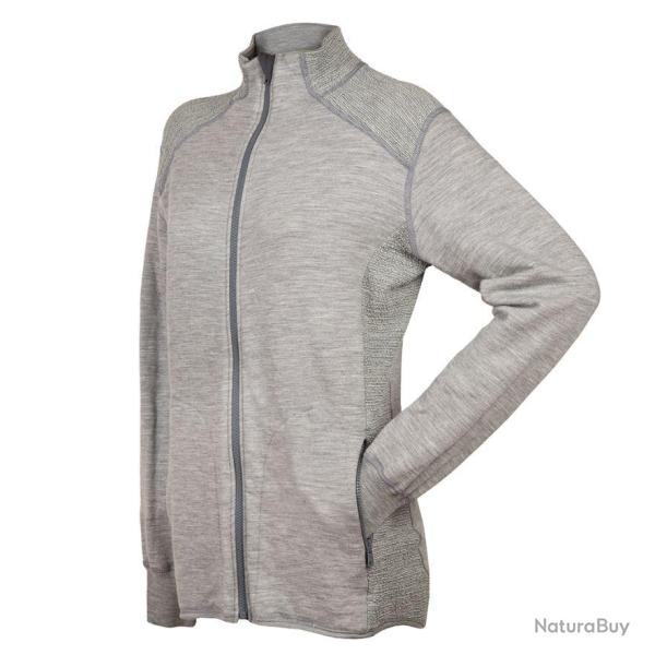 Veste femme chaude sportwear en laine m�rinos noir ou gris gris clair L (large)