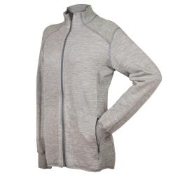 Veste femme chaude sportwear en laine m&eacute;rinos noir ou gris gris clair XS (extra small)