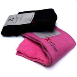 Chaussettes femme non comprimantes coton et ions d'argent pieds sensibles noir 37/39