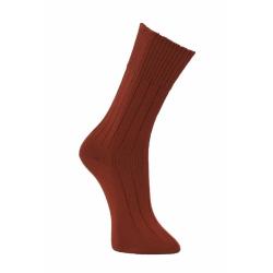 Chaussette chaude homme et femme pure laine m&eacute;rinos 99 non comprimante 34/36 rouille