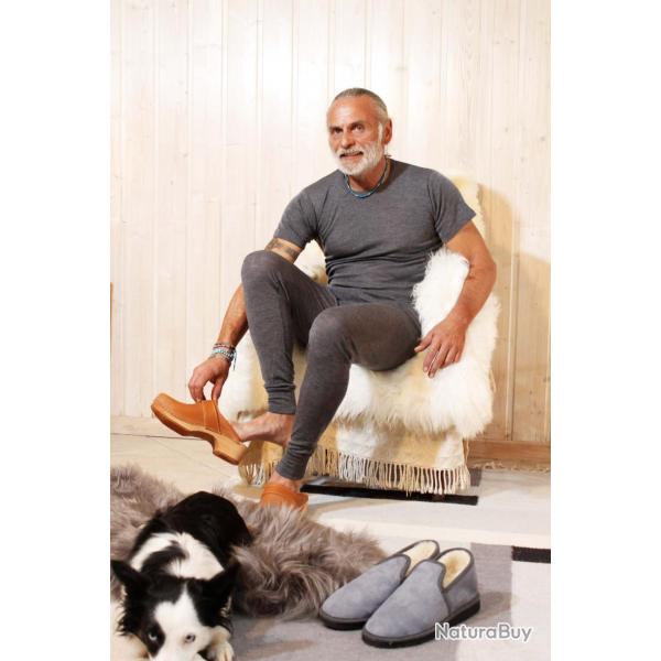 Tee shirt homme en laine et soie Noir ou Gris ou Gris chin� gris  M (m�dium)