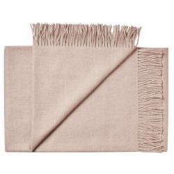 Plaid doux en pure laine Baby ALPAGA uni chin&eacute; rose poudr&eacute;