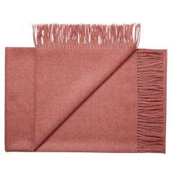 Plaid doux en pure laine Baby ALPAGA uni chin&eacute; rouge profond