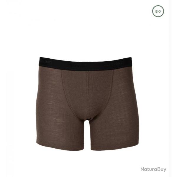 Boxer Homme maille c�tel�e en pure laine m�rinos BIO 2XL beige fonc�
