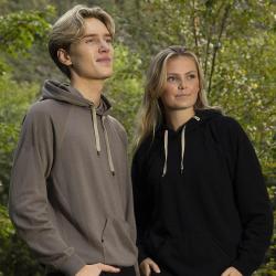 Sweatshirt homme et femme chaud et confortable &agrave; capuche en pure laine m&eacute;rinos noir S (small)