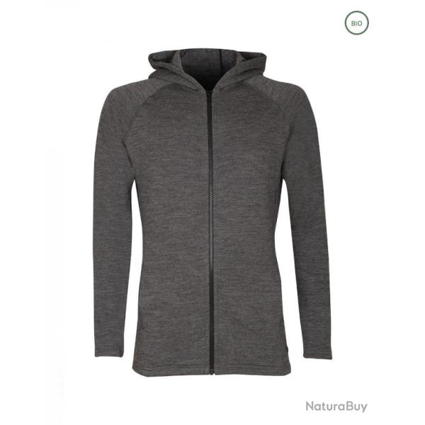 Veste Sweat � capuche chaud homme pure laine m�rinos gris anthracite gris  44