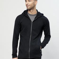 Veste Sweat &agrave; capuche chaud homme pure laine m&eacute;rinos gris anthracite noir