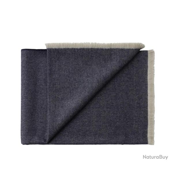 Plaid de luxe pure laine Baby ALPAGA Royal Premium bleu nuit