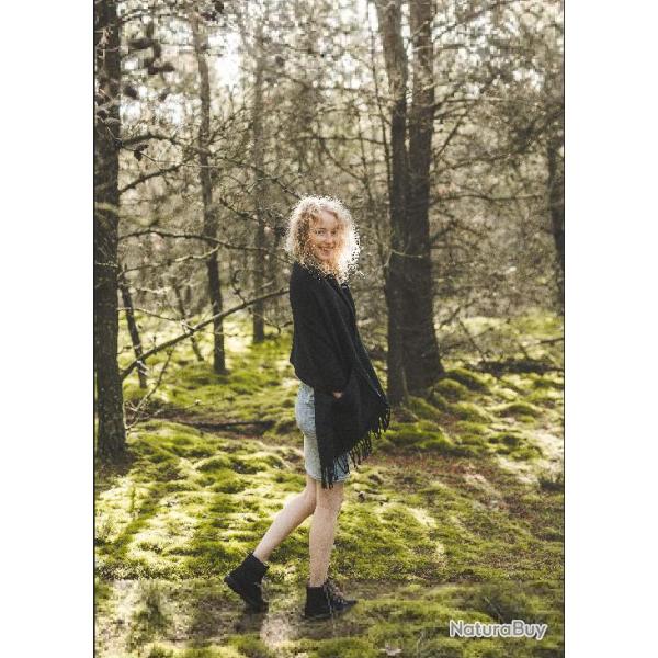 Etole chaude � poches en pure laine vierge noir