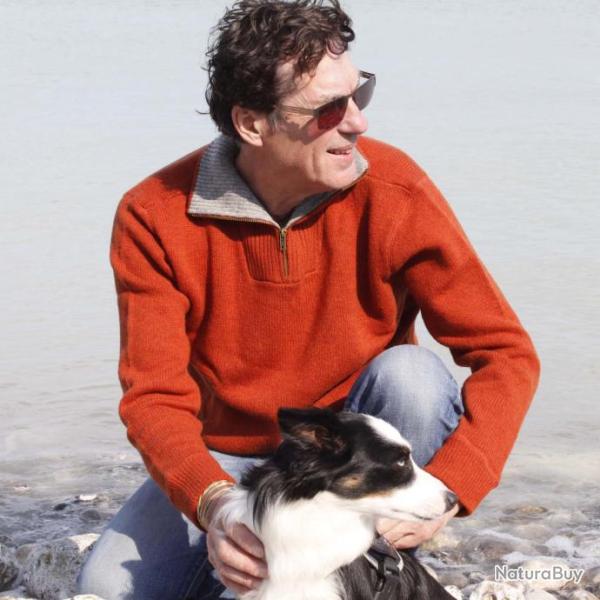 Pull Homme tr�s chaud en pure laine vierge col camionneur S (small) rouille