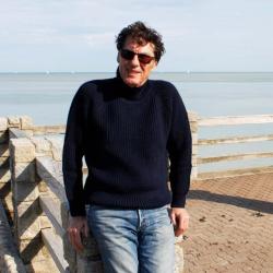 Pull tr&egrave;s chaud Homme ou femme col roul&eacute; pure laine vierge bleu marine navy 2XL