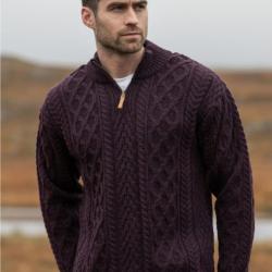 Pull Homme camionneur chaud en pure laine m&eacute;rinos bleu, beige, bordeaux,gris XL (extra large) rouge 