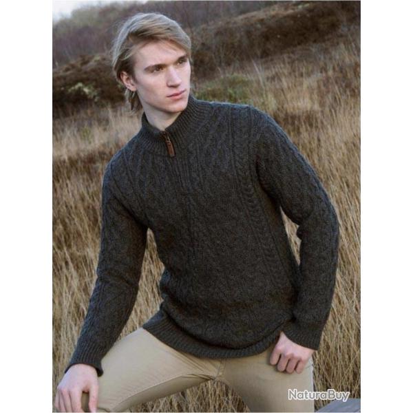 Pull Homme camionneur chaud en pure laine m�rinos bleu, beige, bordeaux,gris L (large) gris anthraci