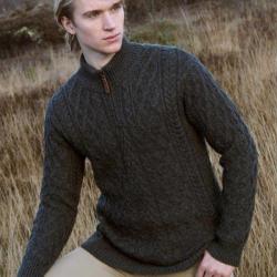 Pull Homme camionneur chaud en pure laine m&eacute;rinos bleu, beige, bordeaux,gris 2XL gris anthracite