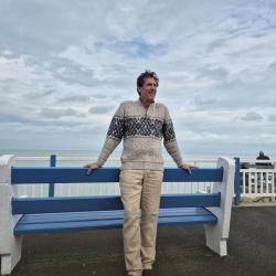 Pull Homme irlandais chaud jacquard pure laine m&eacute;rinos L (large) blc ecru beige clair