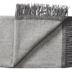Plaid en pure laine grand taille &agrave; motif design scandinave gris clair