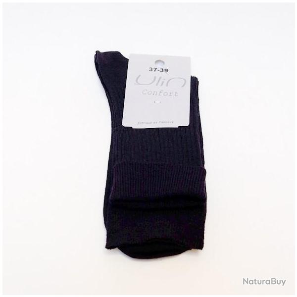 Chaussettes fines ville femme laine m�rinos non comprimantes noir  40/42