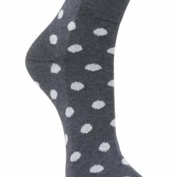 Chaussettes fantaisie &agrave; pois en coton d'egypte pour femme 40/42 blanc &eacute;cru