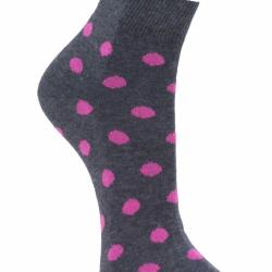 Chaussettes fantaisie &agrave; pois en coton d'egypte pour femme 37/39 rose Fushia