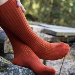 Chaussettes homme et femme en 80 laine m&eacute;rinos Top Confort 43/45 rouge orang&eacute;