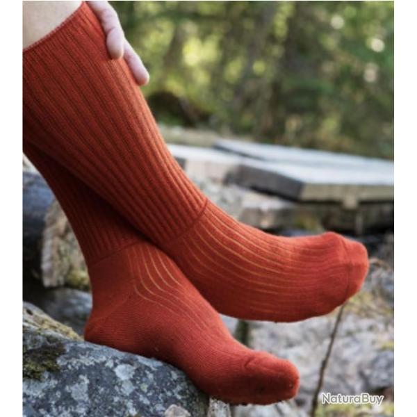 Chaussettes homme et femme en 80 laine m�rinos Top Confort 43/45 rouge orang�