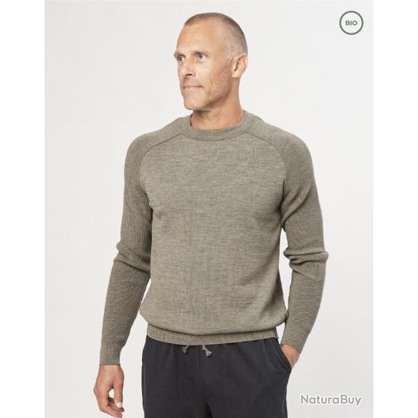 Pull homme fin en pure laine m�rinos gris, kaki XL (extra large) vert kaki clair