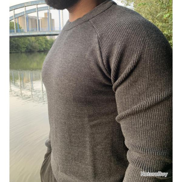 Pull homme fin en pure laine m�rinos gris, kaki 2XL gris anthracite