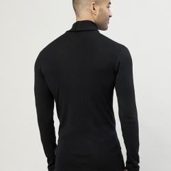 Pull fin &agrave; col roul&eacute; HOMME en pure laine m&eacute;rinos noir XL (extra large)