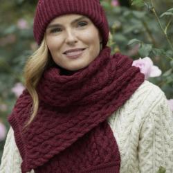 Bonnet motif treillis pure laine m&eacute;rinos Homme femme rose Fushia