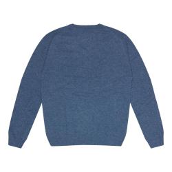 Pull Homme fin col V pure laine d'agneau offre sp&eacute;ciale S (small) Bleu gris