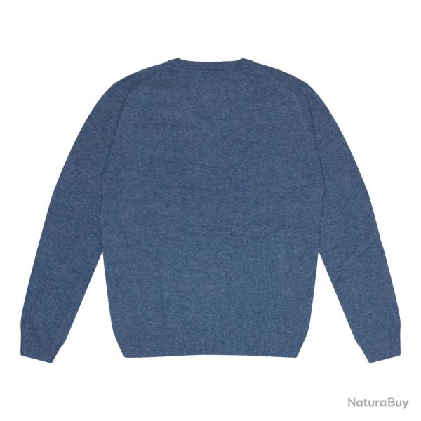 Pull Homme fin col V pure laine d'agneau offre sp�ciale S (small) Bleu gris