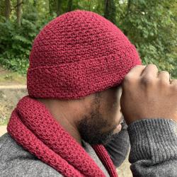 Echarpe en pure laine m&eacute;rinos maille tricot c&ocirc;te de riz rouge bordo