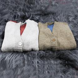 Gilet femme chaud nordique en laine et cachemire bicolore bleu S (small)