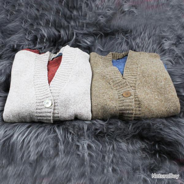 Gilet femme chaud nordique en laine et cachemire bicolore bleu M (m�dium)