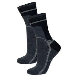 Chaussettes chaudes laine bicolores loisirs et sport gris 36-39