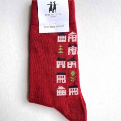 Chaussettes fantaisies de cr&eacute;ateur rouge 35/39