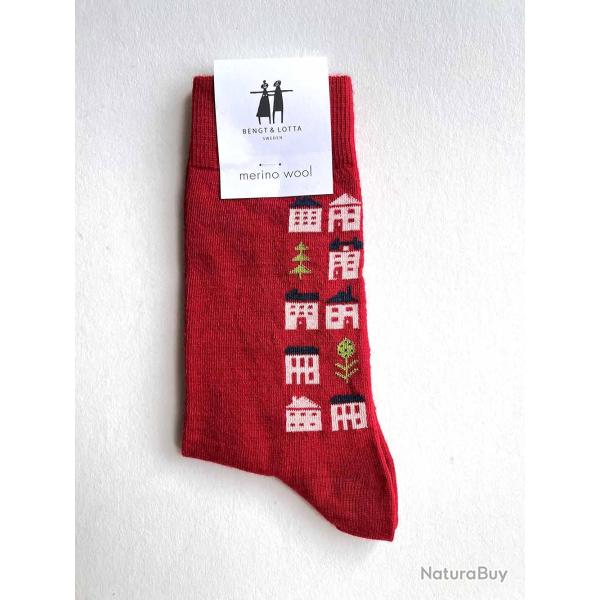 Chaussettes fantaisies de cr�ateur rouge 35/39