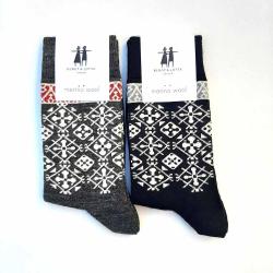 Chaussettes cr&eacute;ateurs 78 laine m&eacute;rinos fantaisie 35/39 gris