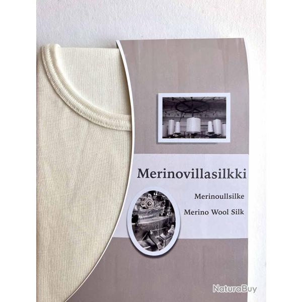 Haut femme chaud et doux en laine m�rinos et soie  blanc �cru M (m�dium)