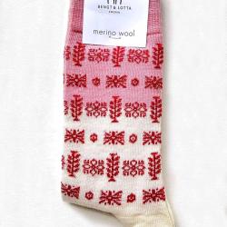 Chaussettes brigitte nordique de cr&eacute;ateur laine m&eacute;rinos fantaisie blanc &eacute;cru 40/45