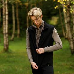 Veste sans manches chaude homme pure laine m&eacute;rinos noir noir 2XL