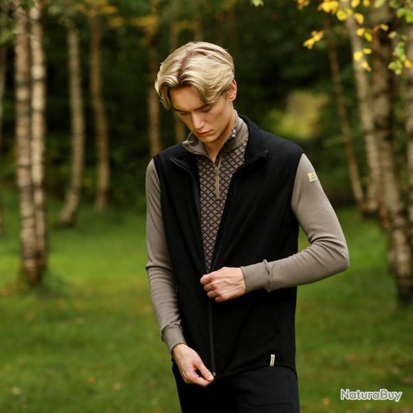 Veste sans manches chaude homme pure laine m�rinos noir noir  S (small)