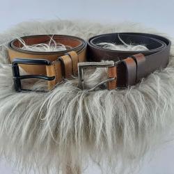 Ceinture en cuir de vache v&eacute;ritable cognac 115 cm