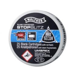 DT 25 ! Cartouches Walther pak Stop Blitz &agrave; blanc - 9mm - Par 25
