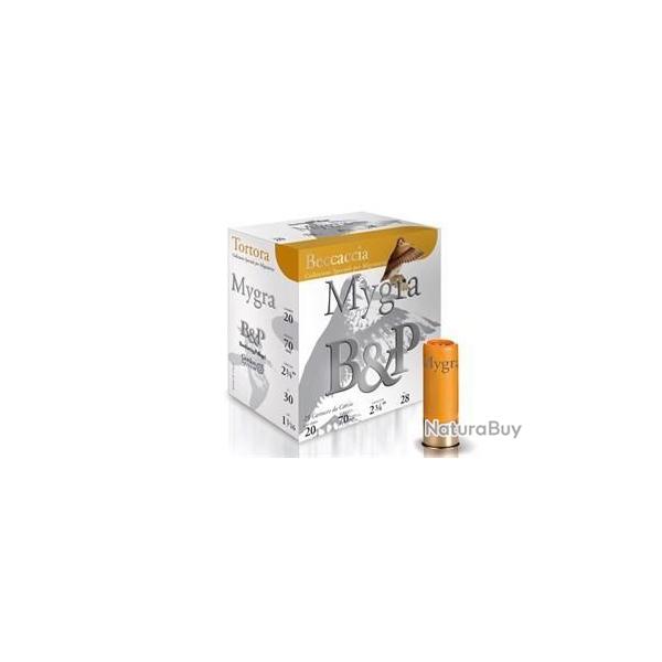 CARTOUCHE BECASSE BASCHIERI & PELLAGRI B&P CAL.20 MYGRA PLOMB N�8.5 28 BOURRE GRASSE  par 75