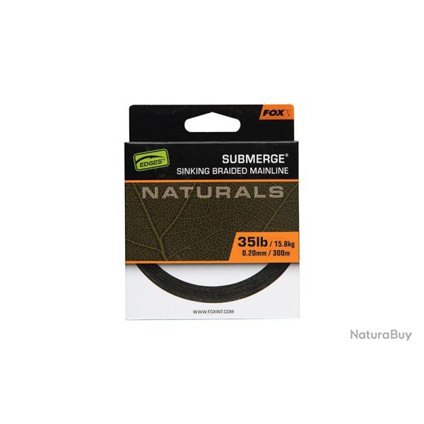 Tresse Fox Submerge Naturals Sinking Braid X 600M 0.38Mm 65Lb/29.5Kg