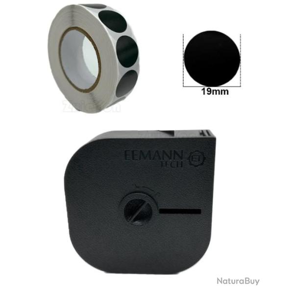 D�vidoir de pastilles autocollantes + 1000 pastilles noires