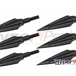 Pointe de fl&egrave;che chasse en acier - lot de 6