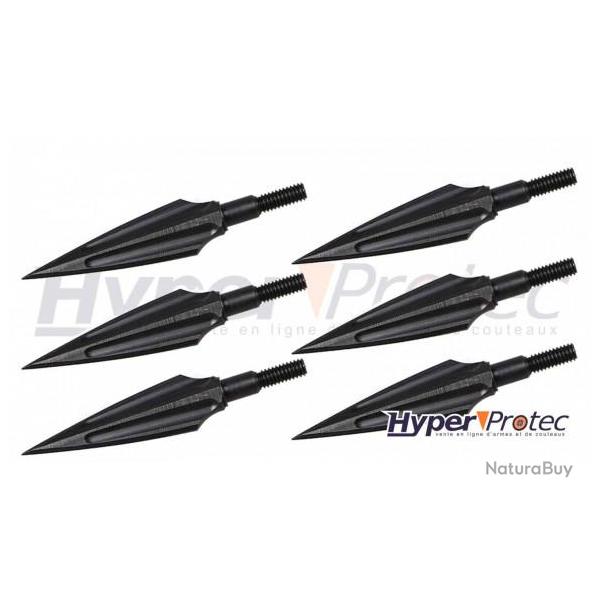Pointe de fl�che chasse en acier - lot de 6